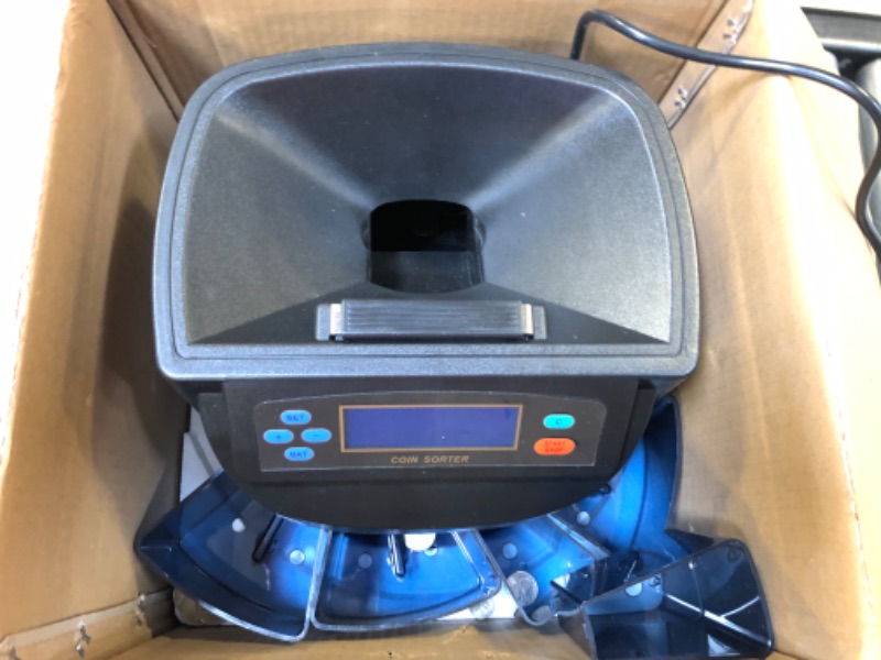 Photo 1 of Coin Counting and Sorting Machine Coin Counter Coin sorter Change Counter,can sort ¢1 ¢5 ¢10 ¢25 $1 Coins.with Preformed Coin Wrappers Rolls for Both totals and Counts,Calculation Speed max. 270/min