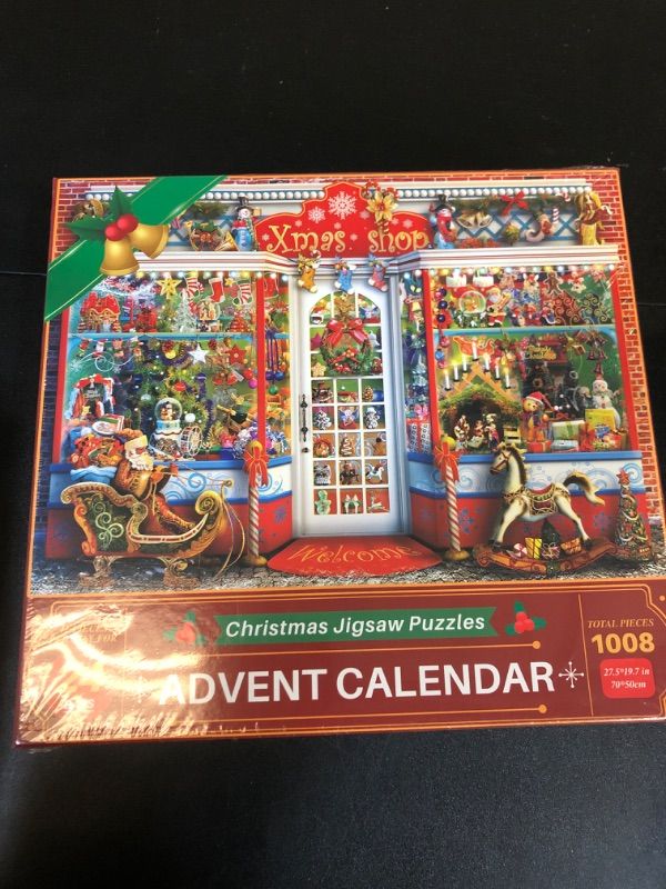 Photo 2 of Advent Calendar 2024 Christmas Jigsaw Puzzles - Xmas Shop, 1008 Pieces 24 Days Christmas Countdown Puzzle Advent Calendar, Christmas Decor Christmas Gifts for Kids Adults Teens