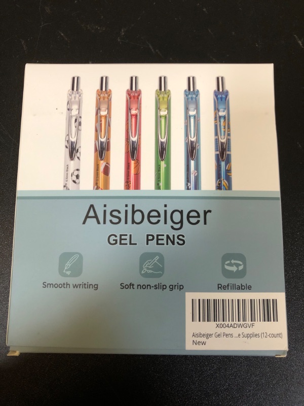 Photo 2 of Aisibeiger Gel Pens Fine Point 0.5mm Black Ink Gel Pen Retractable Cute Pens for Smooth Writing School Office Supplies (12-count)