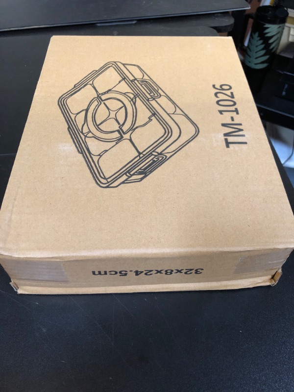 Photo 1 of Divided Serving Tray with Lid & Handle - Snackle Box Container Organizer for Fruit, Candy, Nuts,Snacks - 8 Compartments Serving Platter for Picnic, Party, and Travel