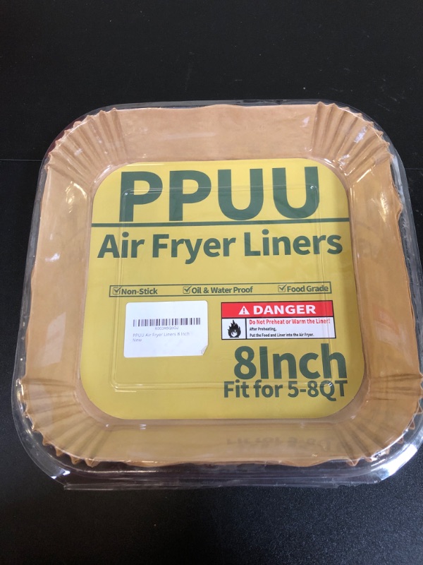 Photo 2 of PPUU Air Fryer Liners Disposable, 8 inch Air Fryer Parchment Paper Compatible with COSORI/InstantPot 5-8 QT Air Fryer Oil-Resistant, Resistant to 428°F, Clean in One Second, Reinforced, 125pcs