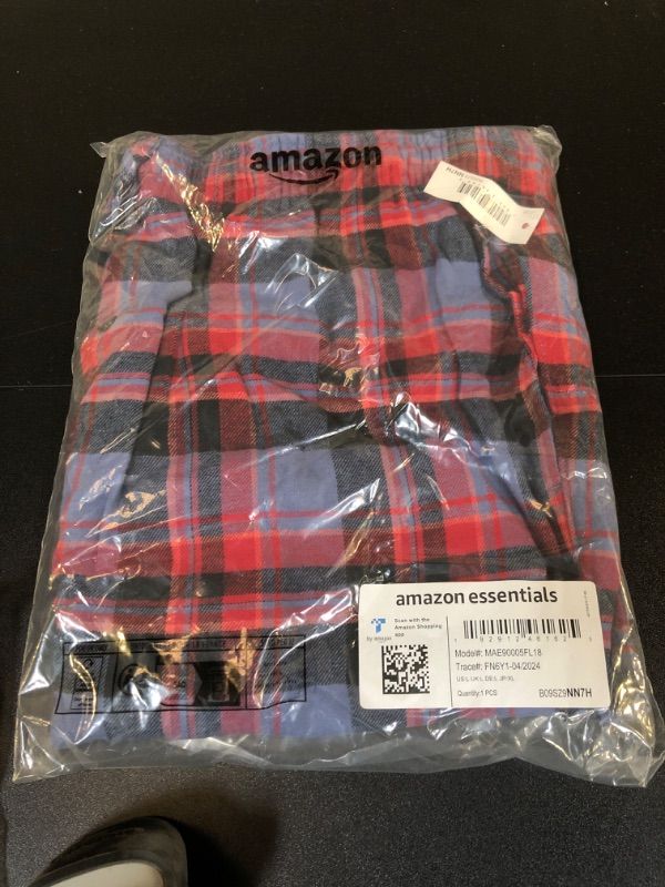 Photo 1 of Amazon Essentials Men's Flannel Pajama Pant - Discontinued Colors, Blue Mixed Tartan, XX-Large