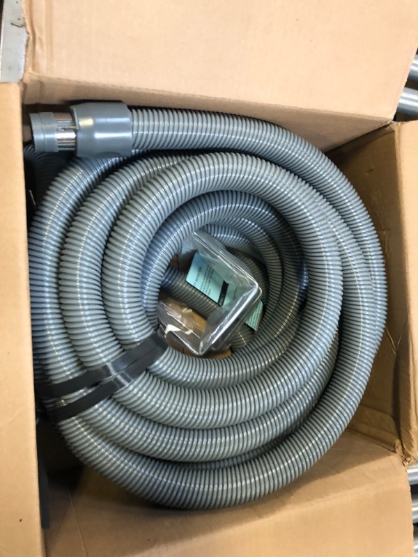 Photo 1 of Broan NuTone by Drainvac 42FT Central Vacuum Hose with Rotary Suction Control & On/Off Switch, Low-Voltage Central Vac Hose, Fits Most Inlets – Dark Grey