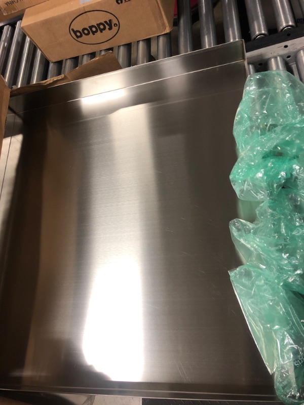 Photo 1 of 32" x 30" x 3" Washing Machine Drain Pan,Heavy Duty 304 Stainless Steel Material,Surface Brushed Process,Washing Machine Tray with Anti-Slip Bottom pad,Protecting The Floor,Wood Deck,No Hole