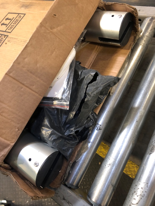 Photo 1 of FEETE Telescoping Ladder, Aluminum Extension Ladder w/Triangle Stabilizers & Detachable Hooks, 330lbs Capacity Collapsible Roof Ladder, Expandable Telescopic Ladder for Home, Outdoor (20.3FT,Silvery)