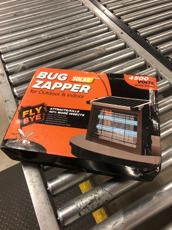 Photo 1 of Bug Zapper Outdoor Solar Powered, Zwiran Mosquito Zapper Indoor with 4500V High Powered, Electric Fly Zapper with Extension Cord and Grounding Bracket, Rechargeable Waterproof Mosquito Killer