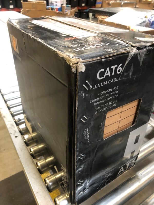 Photo 1 of cat6 plenum (cmp) cable 1000ft | network analyzer test passed | 23awg 4pair, solid 550mhz network cable 10gigabit utp, available in blue, white, green, gray, black, red & yellow color (blue)