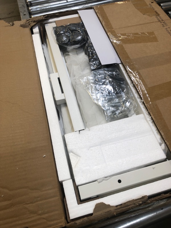 Photo 1 of Besiost Computer Tower Stand with Power Strips, Carbon Fiber White