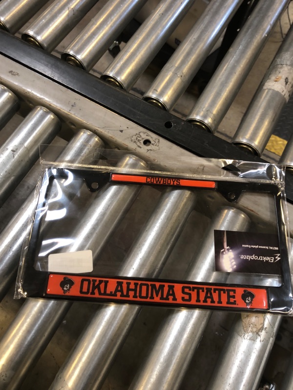 Photo 2 of Oklahoma State cowboy Black License Plate Frame