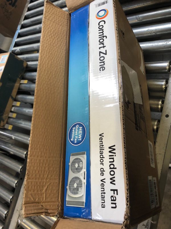Photo 2 of Comfort Zone Twin Window Fan with Quiet Setting, Reversible Airflow Control, 9 inch, 3-Speeds, Expandable, Exhaust, Dual Fan, Airflow 9.84 ft/sec, Ideal for Home, Kitchen, Bedroom & Office, CZ319WT2