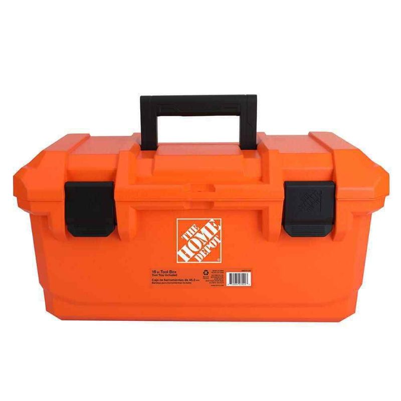 Photo 1 of 19 in. Plastic Portable Tool Box with Removable Tool Tray
