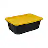 Photo 1 of 14 Gal. Tough Storage Tote in. Black with Yellow Lid