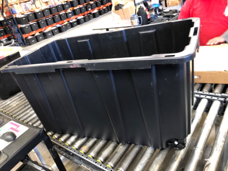 Photo 2 of  OPEN PACKAGE / USED AND SLIGHTLY DAMAGED  *** 77 Gal. Tough Storage Tote with Wheels