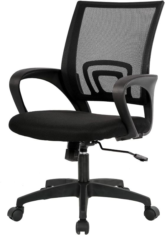 Photo 1 of BestOffice Ergonomic Desk Mid-Back Mesh Computer Lumbar Support Comfortable Executive Adjustable Rolling Swivel Task Chair with Armrests(Black)
