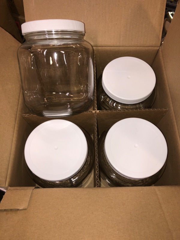 Photo 2 of Paksh Novelty Wide Mouth Glass Mason Jar 64 Oz - 4 Pack - Wide Mouth, Airtight Lid, USDA Approved BPA-Free Dishwasher Safe Canning Jar for Fermenting, Sun Tea, Kombucha, Dry Food Storage, Clear