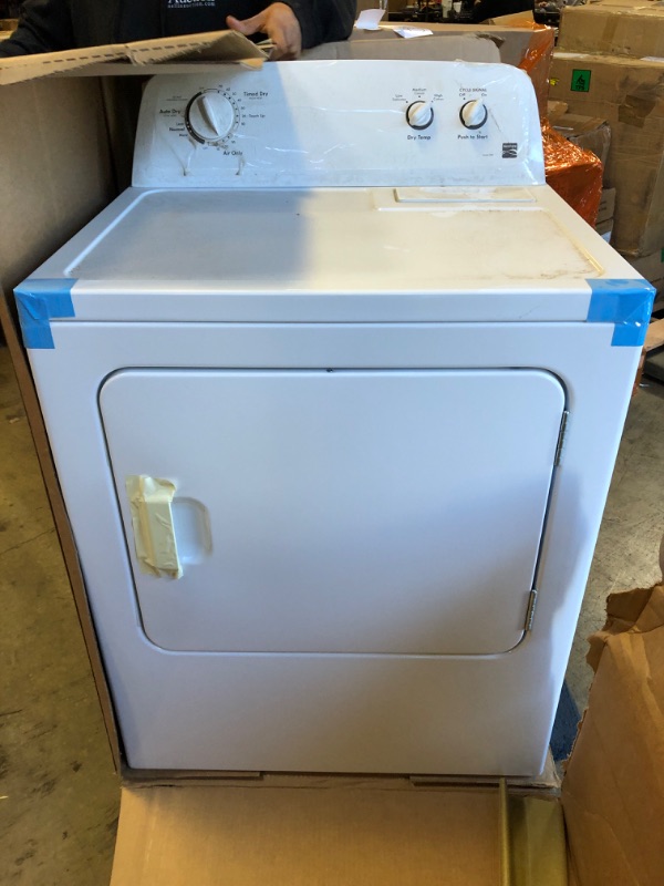 Photo 8 of INSTALLATION KIT NOT INCLUDED / DIRTY FROM SHIPPING **** Kenmore 62332 Electric Dryer W/Wrinkle Guard - 7.0 Cu. Ft Linen White
