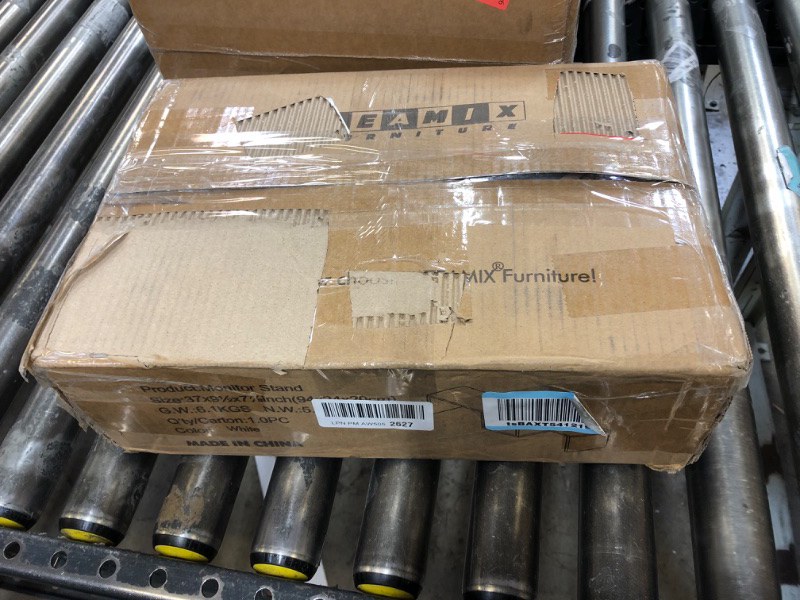 Photo 1 of TEAMIX Dual Monitor Stand Riser with 2 Drawers - Length and Angle Adjustable White Monitor Stand with Storage Large Computer Riser for 2 Monitors/Laptop/PC, Wood Screen/TV Stand Desk Organizer