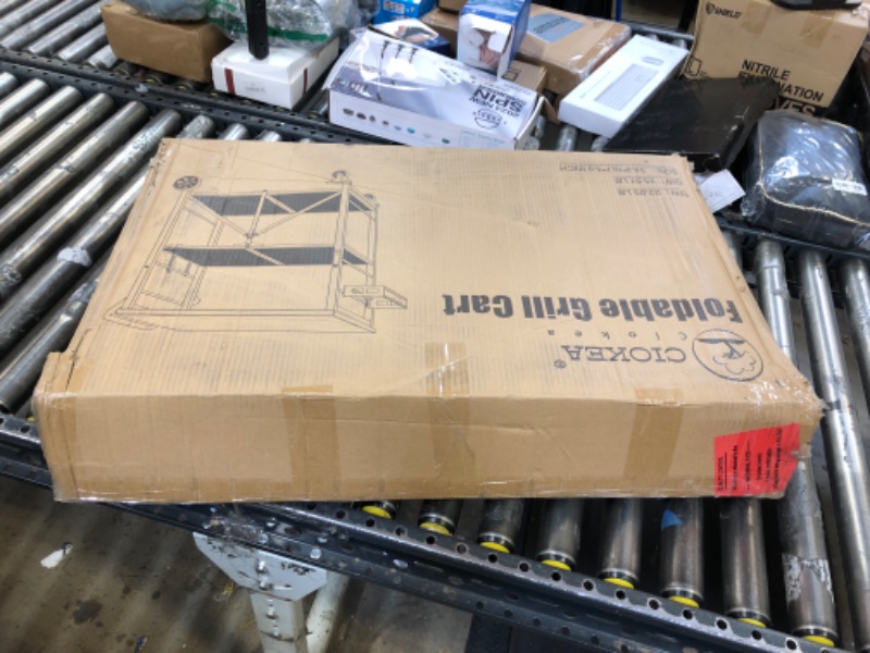 Photo 1 of Dining Cart Table with Double-Shelf, Movable Stainless Steel Flattop Grill Cart?Stainless Steel Grey?