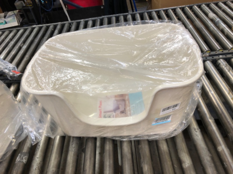 Photo 1 of Smart Paws cat Litter Box,High Side cat Litter pan,Large Litter Box (Cream)