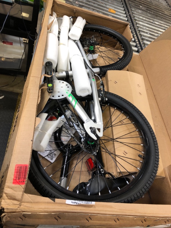 Photo 2 of Huffy Axilus 20" Kid's BMX Bike, Beginner Level Rider, Ages 5+ Years Old, 3 Piece Steel Crank, 44/16 Gearing, Rugged and Durable, Strong and Lightweight for Speed and Handling, Matte Silver