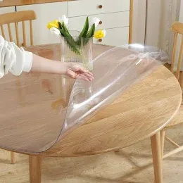 Photo 1 of LOVEPADS 2MM THICK CLEAR ROUND TABLE COVER PROTECTOR 