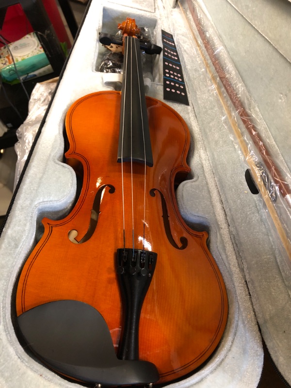 Photo 3 of MISSING STRING --- Yasisid Violin Stringed Musical Instruments,For Beginner & Adults,with Hard Case,Bow, Rosin,Shoulder Rest,Extra Strings,Violin Full Set 3/4