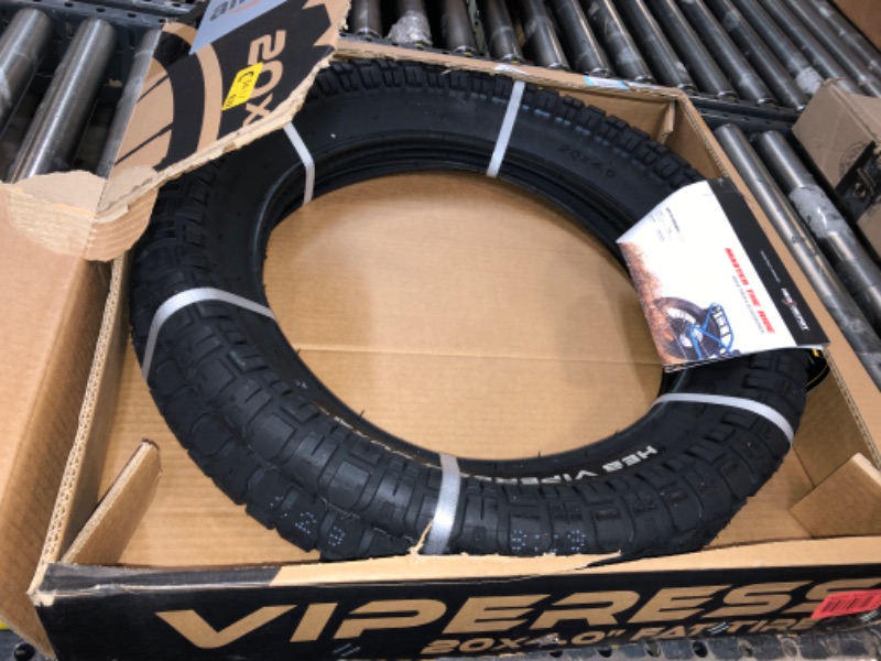 Photo 2 of HEB VIPERESS 20x4.0 Fat Tire - Puncture Resistant Ebike Tires, 20x4 Fat Bike Tire for Electric Bike, MTB, Heavy Duty, All Terrain Tire for Street/Trail Riding (Qty 2 - Silver Logo, 20 x 4 Fat Tire)