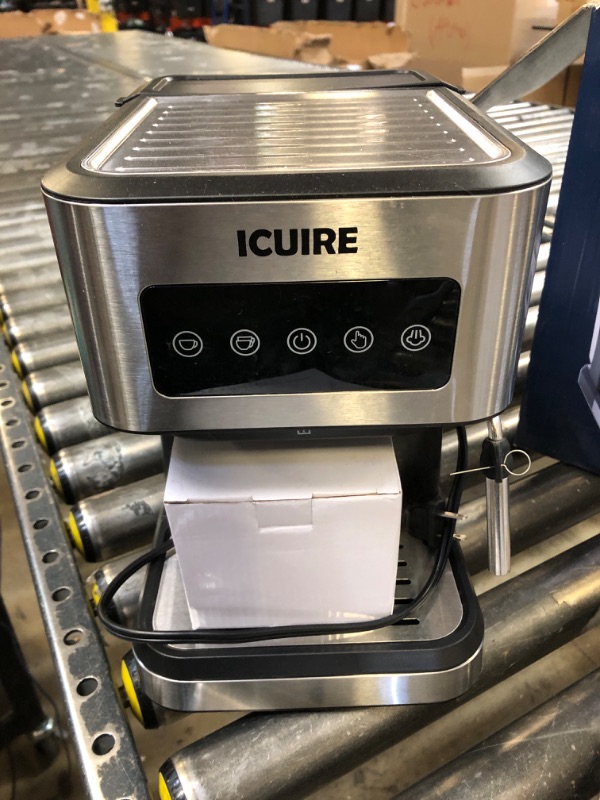 Photo 3 of ICUIRE 20 Bar Espresso Machine with Milk Frothing Pitcher, 1.5L Removable Water Tank, Semi-Automatic Coffee Machine with Steam Wand for Espresso, Latte, and Cappuccino, 1050W