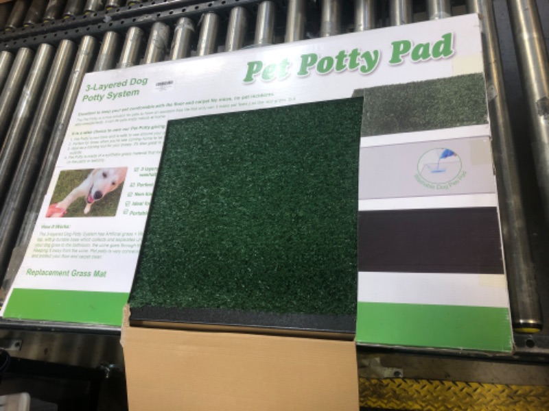 Photo 2 of Dog  Pad With Tray (35inX23.2in), Grass Pee Pads for Dogs Washable and Pet Toilet Potty Tray, Quickly Absorbency Portable Dog Potty Replacement Dogs Turf Potty Training for Indoor Outdoor