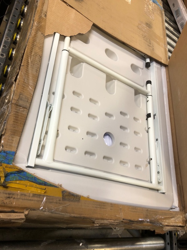 Photo 1 of YITAHOME Ice Table, 4FT Folding Ice Cooler Table with Drain and Detachable Skirt, Portable Ice Tables for Parties BBQ Camping Picnic, White