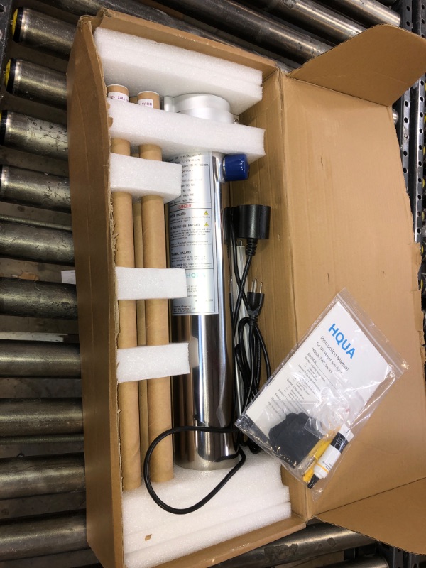 Photo 2 of HQUA-TWS-121 120V 55W 12GPM 1“ MNPT Inlet/Outlet, Whole House Ultraviolet Water Purifier Filter, + 1 Extra UV Bulb, + 1 Extra Quartz Sleeve