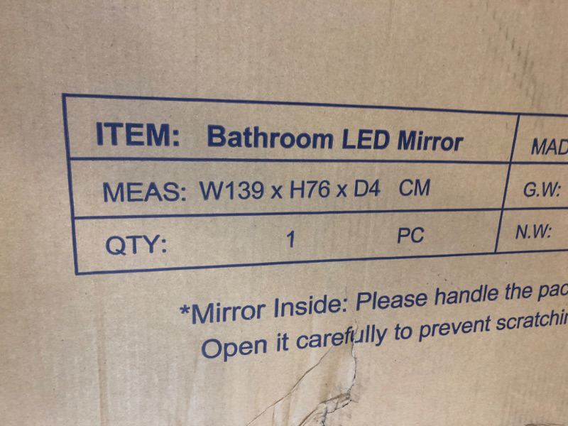 Photo 3 of LED BATHROOM MIRROR 139W X 76H X 4D