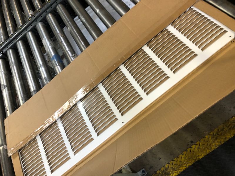 Photo 2 of 32" x 12" Return Air Grille - Sidewall and Ceiling - HVAC Vent Duct Cover Diffuser - [White] [Outer Dimensions: 33.75w X 13.75" h]