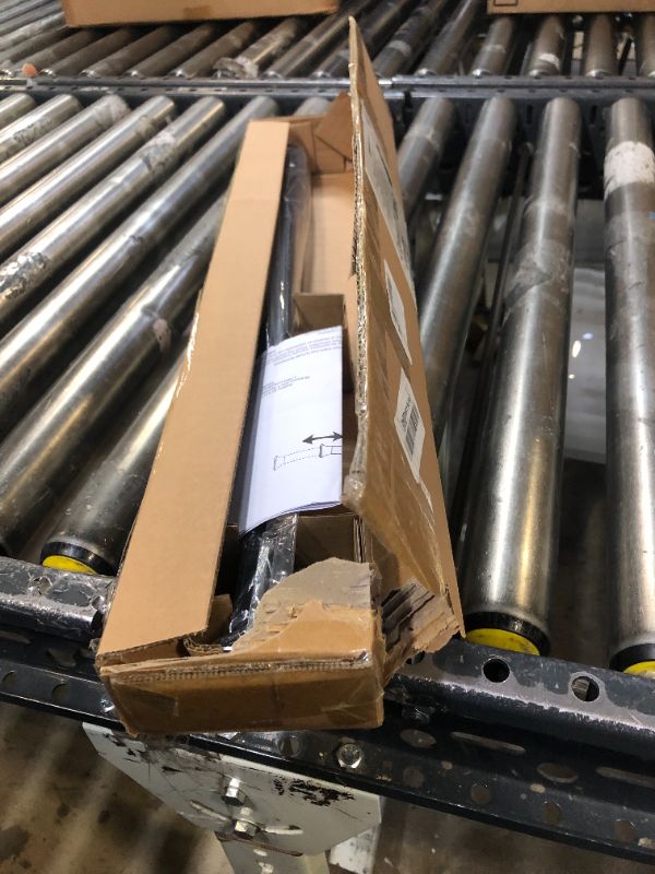 Photo 1 of Amazon Basics Tension Curtain Rod, Adjustable 24-36" Width - Black, Classic Finial