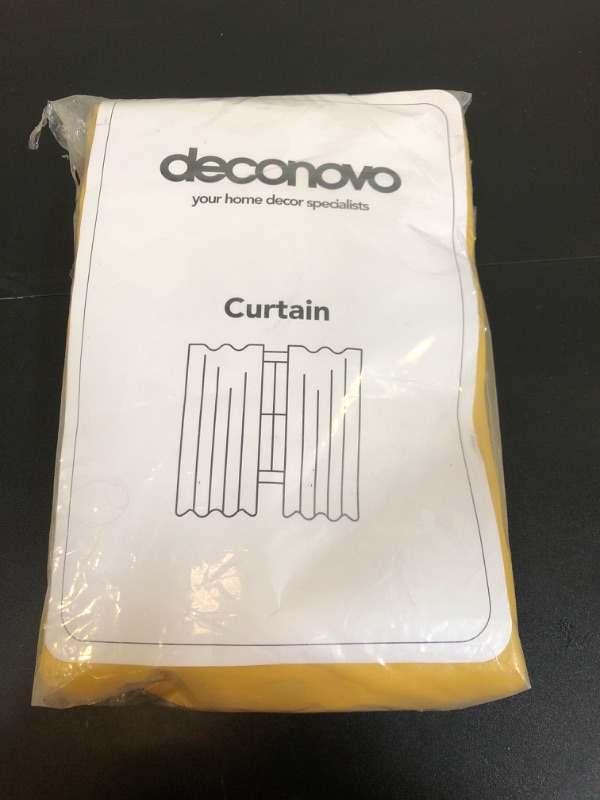 Photo 2 of Deconovo Blackout Curtain Panels for Kids Bedroom Room Darkening Back Tab and Rod Pocket Curtains 42Wx72L Inch Mellow Yellow 2 Panels