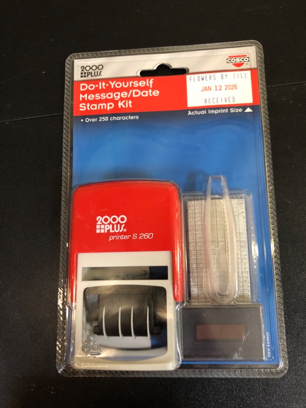 Photo 2 of 2000 Plus Self-Inking Custom Stamp Kit, 1" x 1-13/16" Impression, Blue and Red Ink (010165)