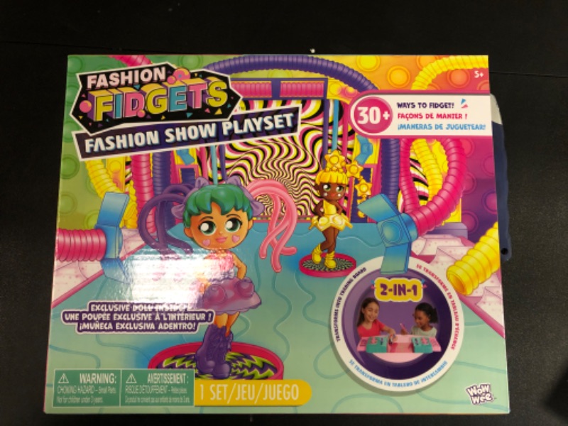 Photo 2 of Fashion Fidgets Fashion Show Playset, 2-in-1 Runway and Trading Board with Exclusive Doll