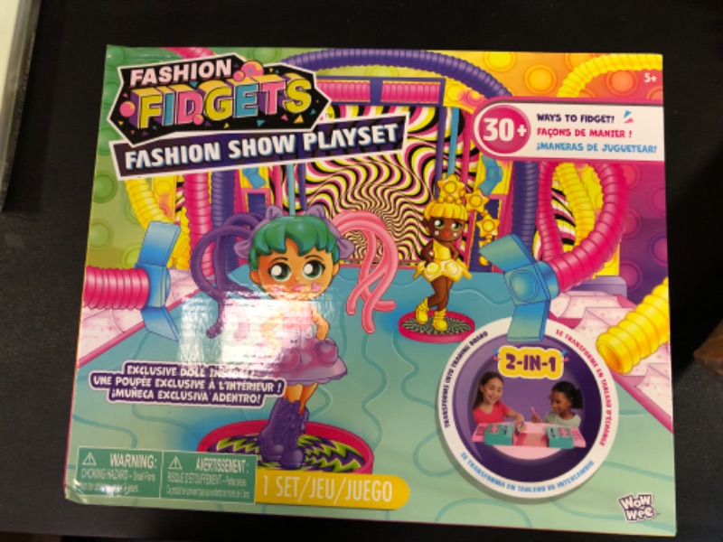 Photo 2 of Fashion Fidgets Fashion Show Playset, 2-in-1 Runway and Trading Board with Exclusive Doll