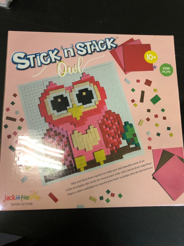 Photo 2 of STICK 'N' STACK Mosaic Arts and Crafts for Kids and Adults with 3D Foam Stickers, Owl Design, Mess-Free Kids Craft Kit for Striking 3D Art, Makes Unique Owl Gifts for Girls and Boys Ages 10+