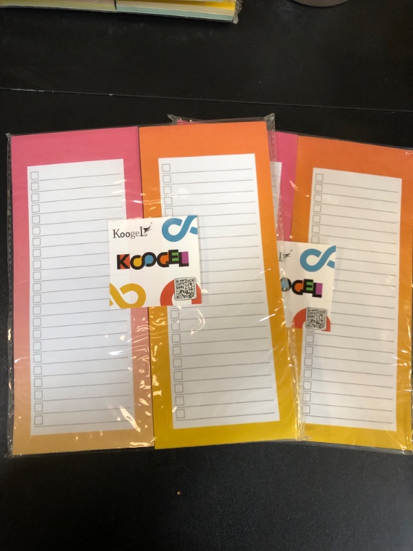 Photo 1 of 2 Packs Koogel 4PCS Magnetic Notepads for Refrigerator, Grocery List Magnet Pad for Fridge Shopping List To-Do List Reminders 50 Sheets

