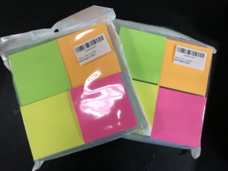 Photo 2 of 2 Pack AiTodos® Sticky Notes 3 * 3in, 800pcs Sticky Note, 8 Books Recycled Sticky Note Pads, Suitable for Teachers, Students, Offices, Colorful Sticky Notes, Strong Adhesive, Super Self-Stick Note Pads