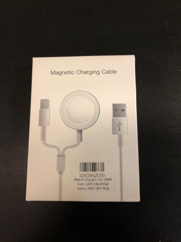 Photo 2 of [Apple Certified] 2 in 1 iPhone and Watch Charger 6.6 FT Magnetic iWatch Charging Cable with USB Wall Charger Travel Plug Charger for Apple Watch Series 9/8/7/6/SE/5/4/3/2/1,iPhone 14/13/12/11/Pro/Max