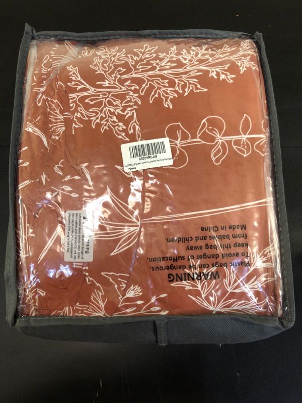 View 2 of Comfort Spaces Luxe Queen Comforter Set Velvet Comforters for Queen Size Bed, Microfiber Reverse, Juliette, All Season Velvet Bedding Queen Size, Fluffy Bed Set, Sham, Full/Queen, Burnt Orange 3 Piece