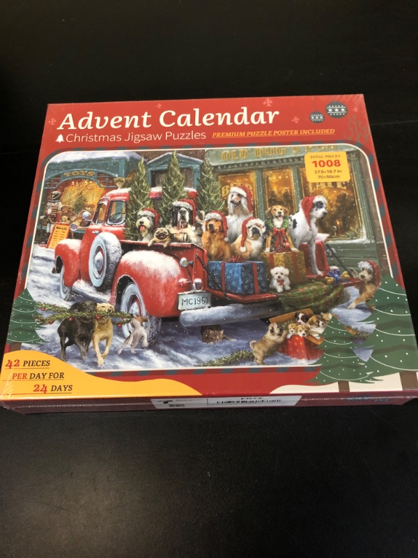 Photo 2 of Christmas Puzzle Advent Calendar 2024, Christmas Jigsaw Puzzles for Kids and Adults- Dog's Christmas Advent Calendar Puzzle 24 Boxes 1008 Pieces Puzzles Countdown to Christmas Decorations Gifts