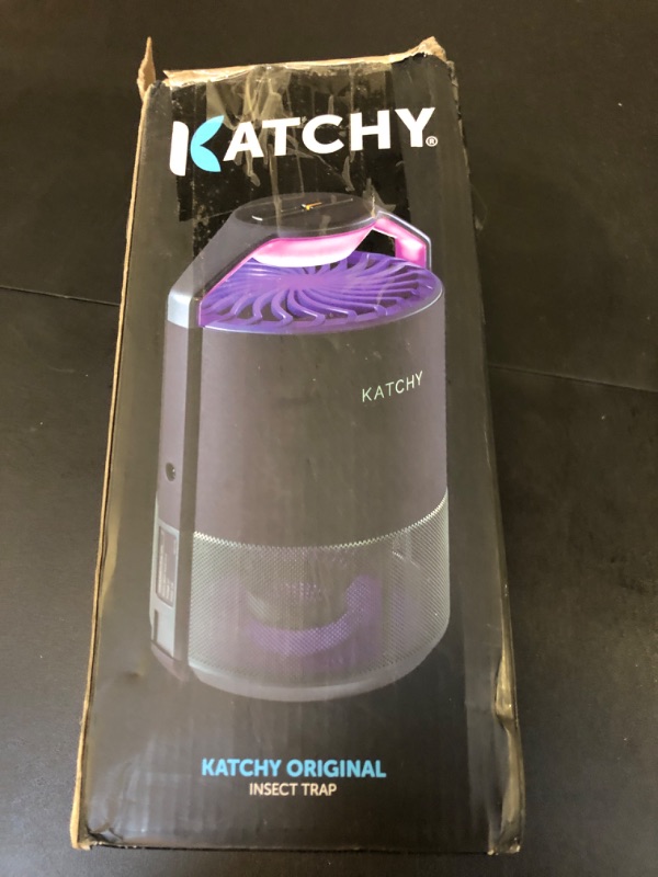 Photo 2 of Katchy Indoor Insect Trap - Catcher & Killer for Mosquitos, Gnats, Moths, Fruit Flies - Non-Zapper Traps for Inside Your Home - Catch Insects Indoors with Suction, Bug Light & Sticky Glue (Black)