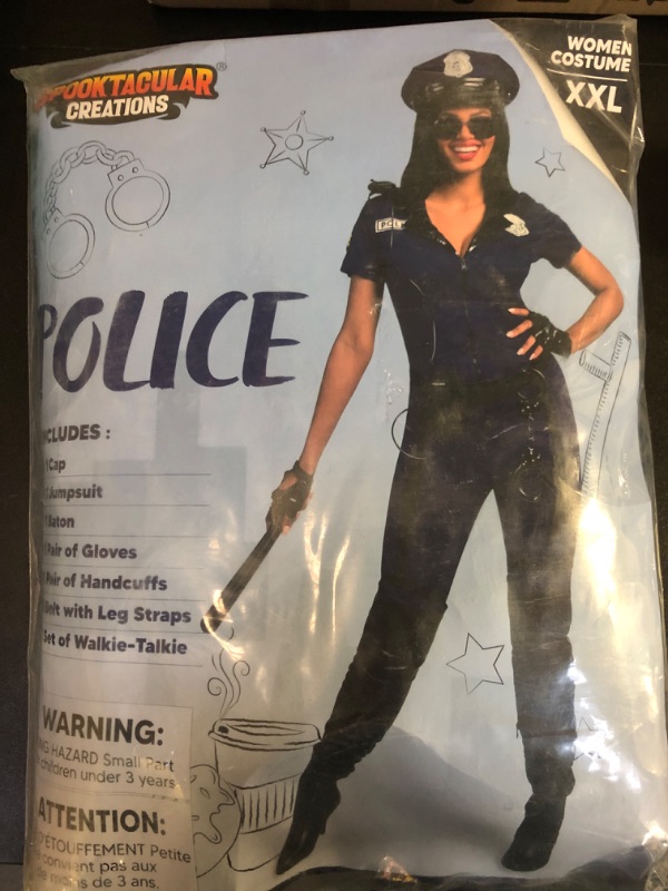 Photo 3 of Spooktacular Creations Women Police Costume Set, Adult Cop Halloween Costumes Jumpsuit for Halloween Cosplay Party (XX-Large)