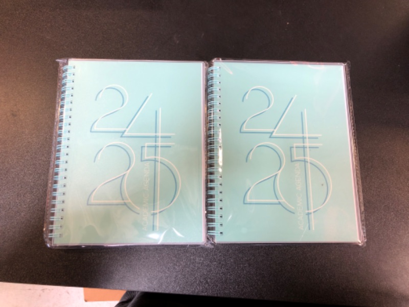 Photo 2 of 2 Books of Riley's Planner 2024-2025 Academic Year, 18-Month Academic Weekly Planner - Deco Weekly & Monthly Agenda Planner, Flexible Cover, Notes Pages, Twin-Wire Binding (8 x 6 inch, Teal)