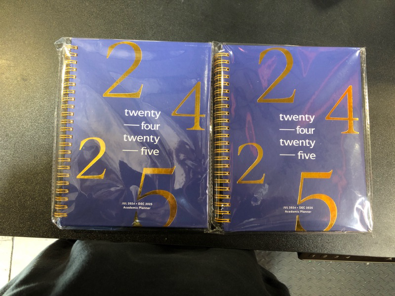 Photo 2 of 2 Books of Riley's Planner 2024-2025 Academic Year, 18-Month School Calendar 2024-2025 Planner Book Hardcover, Monthly and Weekly Student Planner, Notes Pages, Twin-Wire Binding (8 x 6 inch, Blue)