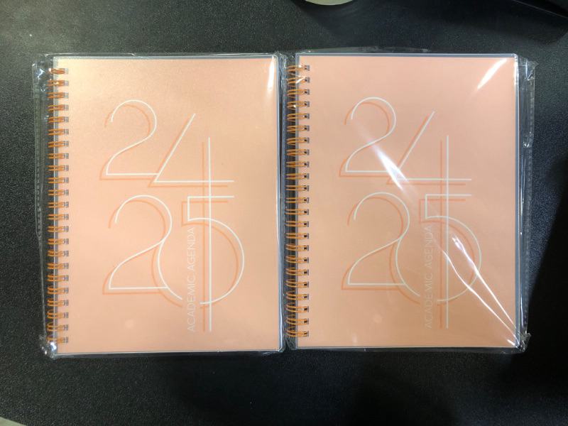 Photo 2 of 2 Books of Riley's Planner 2024-2025 Academic Year, 18-Month Academic Weekly Planner - Deco Weekly & Monthly Agenda Planner, Flexible Cover, Notes Pages, Twin-Wire Binding (8 x 6 inch, Peach)