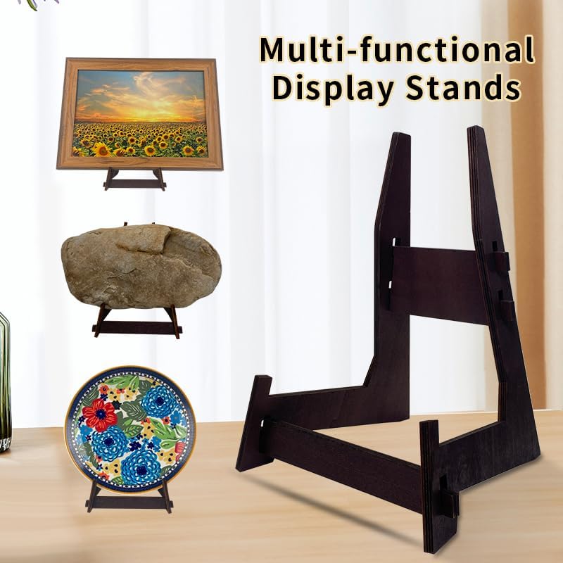 Photo 4 of 1 Pack 13 Inch Plate Stand, Wooden Display Stand Plate Stands for Display Decorative Picture Frame Stand, Easel Display Stand,Book Display Stand, Plate Holder Display Stand (13 Inch-1PCS)